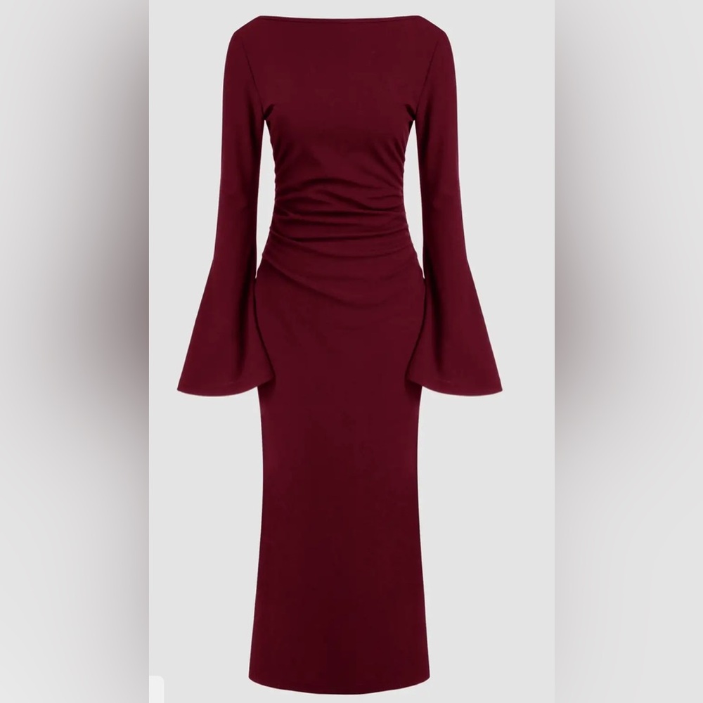 Cider Wine Long Sleeve Dress